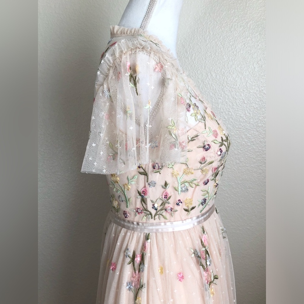 Needle & Thread Petunia Cap Sleeve Gown dress tulle ballerina sequins floral - Picture 9 of 16